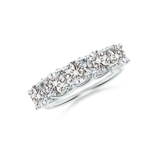 Angara 2.0 Carats Half Eternity Five Stone Diamond Wedding Band in 14K White Gold