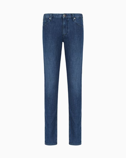 J06 Worn-effect wash, slim-fit, 8 oz denim jeans
