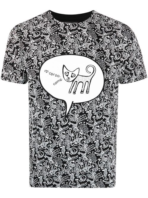 Graphic print short-sleeved T-shirt - Black
