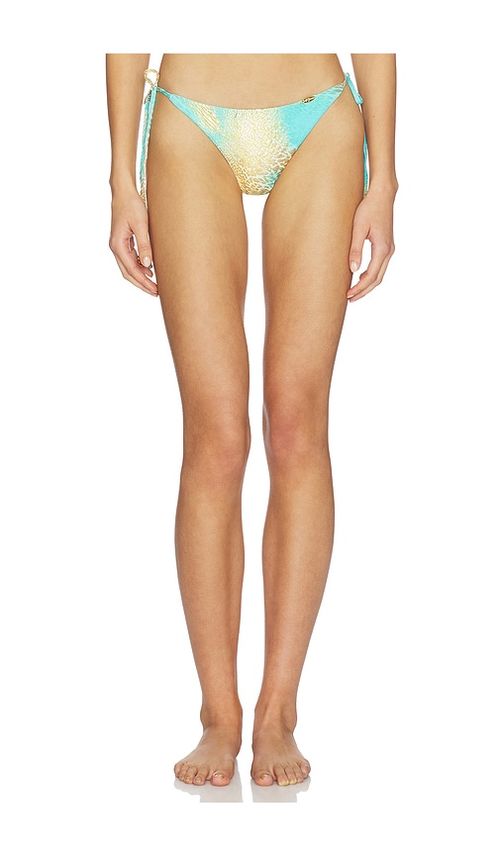 Luli Fama Seamless Wavy Ruched Back Bottoms in Blue. - M also in L