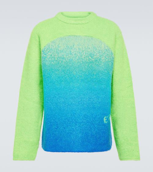 Rainbow knitted mohair-blend sweater