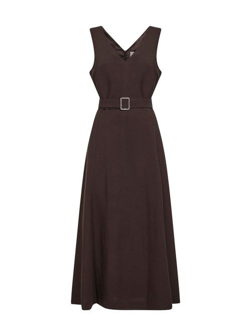 Viscose Linen Midi Dress — Brown