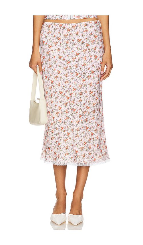 Bella Venice MIDIROCK ROXY in Red,Ivory. Größe XS. Also in L, M