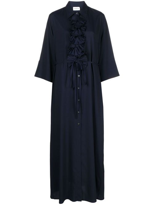 Palmer pleated-detailed shirt dress - Blue