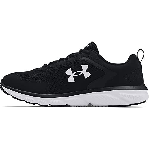 Under Armour Mens Charged Assert 9 Running Shoe, Black/White,