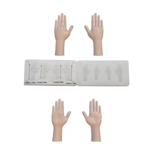 TEMU 2pcs Art Craft Silicone Hand Molds For Pottery Clay, Dry Clay Doll Mold Tools, Diy Projects Without Charging