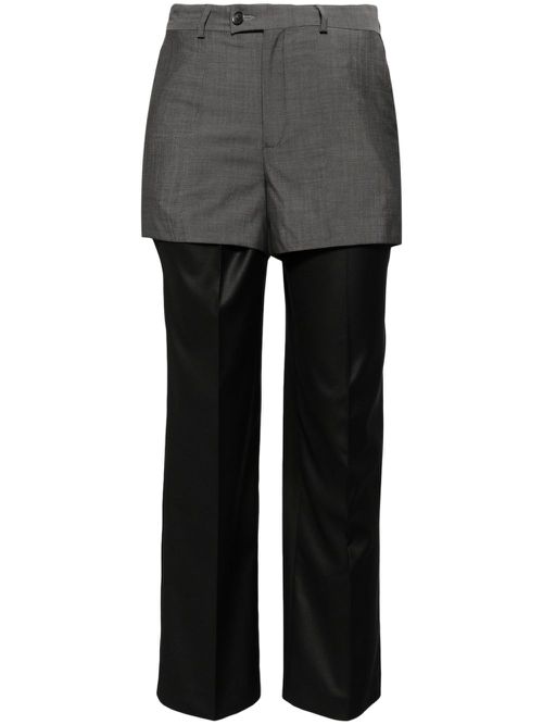 Double-waistband trousers - Black