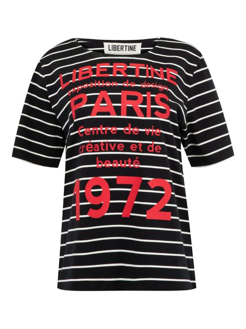 1972 Paris striped T-shirt - Black