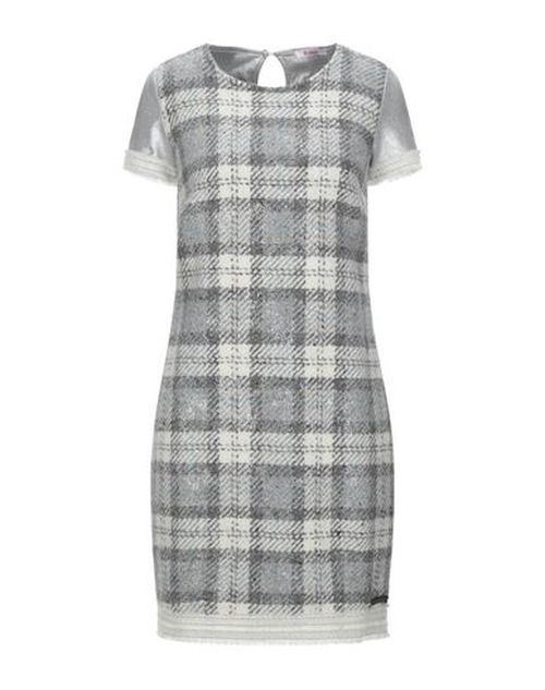 Woman Mini dress Light grey Size 4 Virgin Wool, Polyester, Acrylic, Polyamide, Cotton