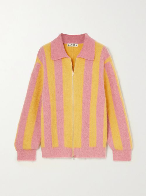 Nicolas Striped Brushed Knitted Cardigan