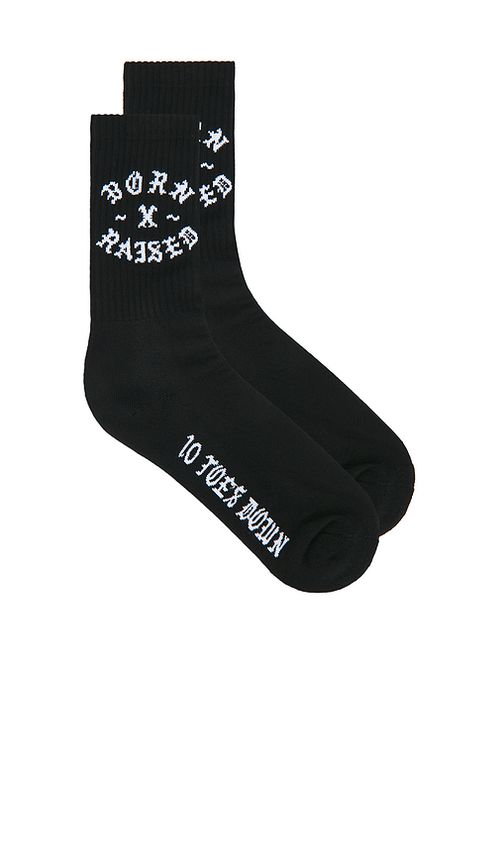 Born x Raised 10 Toes Down Rocker Socks in Black
