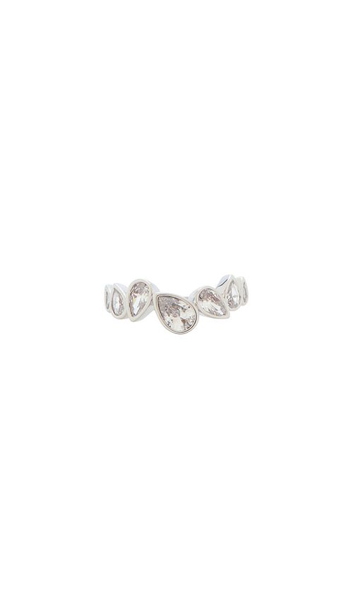 Nana Jacqueline Marilyn Teardrop Ring in Metallic Silver. 12. Also