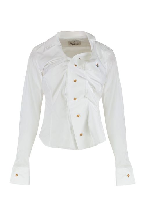 Elegant Drunken Shirt with Ruffled Details