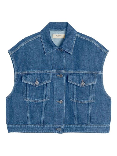 Mappa denim buttoned gilet - Blue