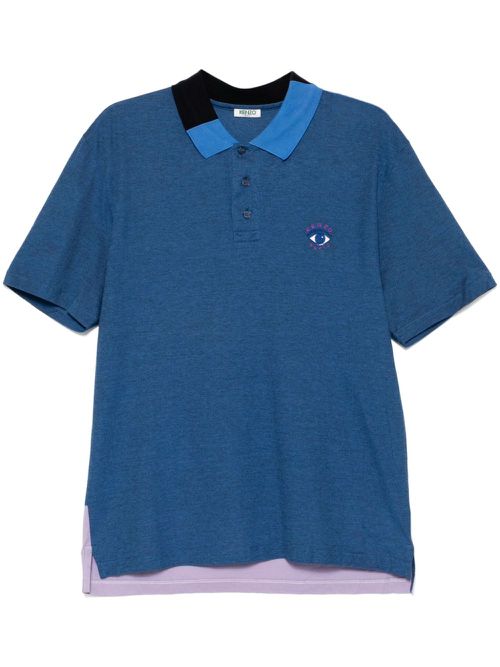 Embroidered polo shirt - Blue