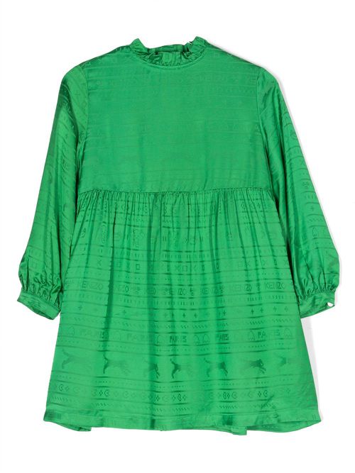 Logo-tape dress - Green