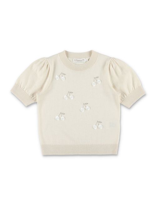 Girls' Mini Hand-Embroidered Cherry Sweater