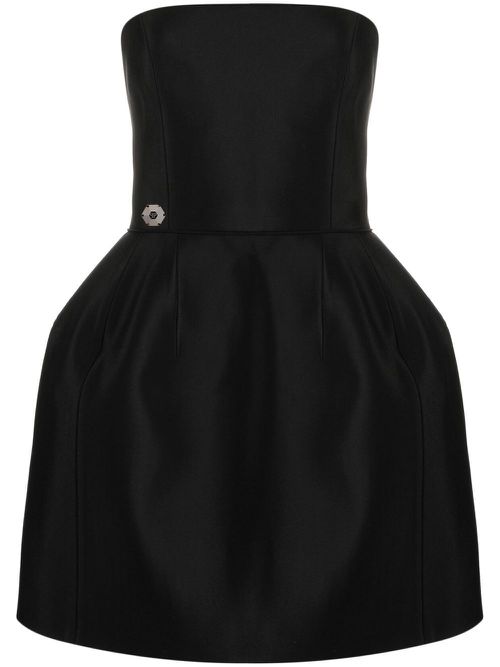 Strapless silk mini dress - Black