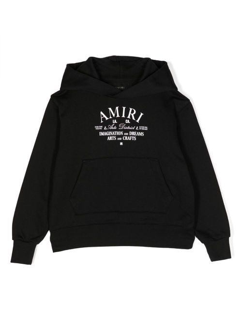 Logo-print cotton hoodie - Black