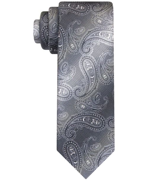 Men's Shimmering Paisley Tie - Black
