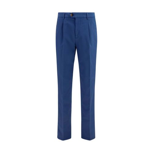 Cotton Blend Chino Pants — Blue
