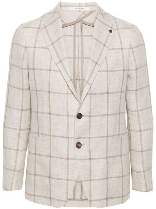 Check-pattern blazer - Neutrals