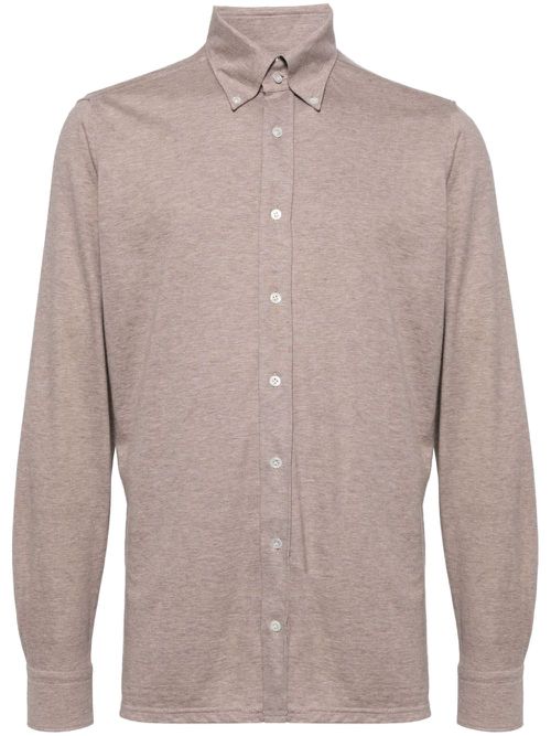 Cotton-cashmere blend shirt - Neutrals