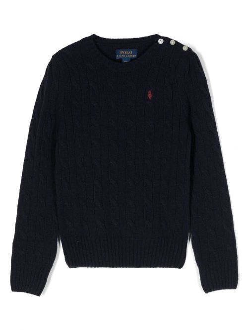 Polo Pony cable-knit jumper - Blue