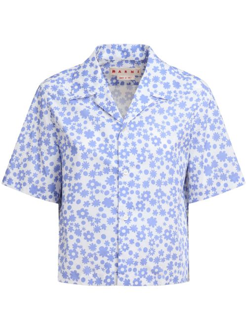Floral-print shirt - Purple