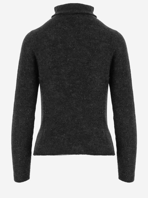 Alpaca and Wool Blend Turtleneck Sweater — Black