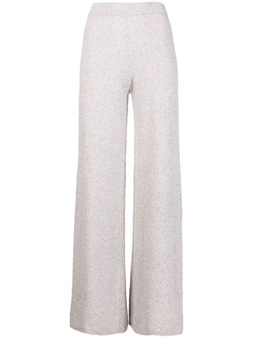 High-waist knitted trousers - Pink