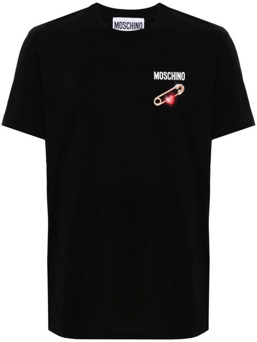 Moschino T-Shirt mit Stabstift-Print - Schwarz