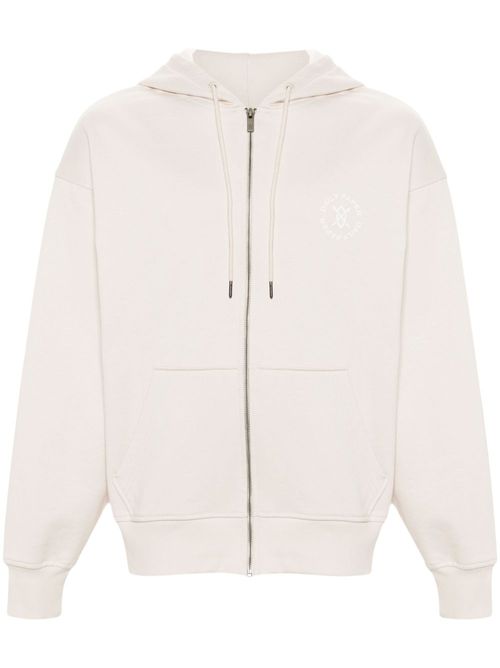 Circle cotton zip-up hoodie - Neutrals