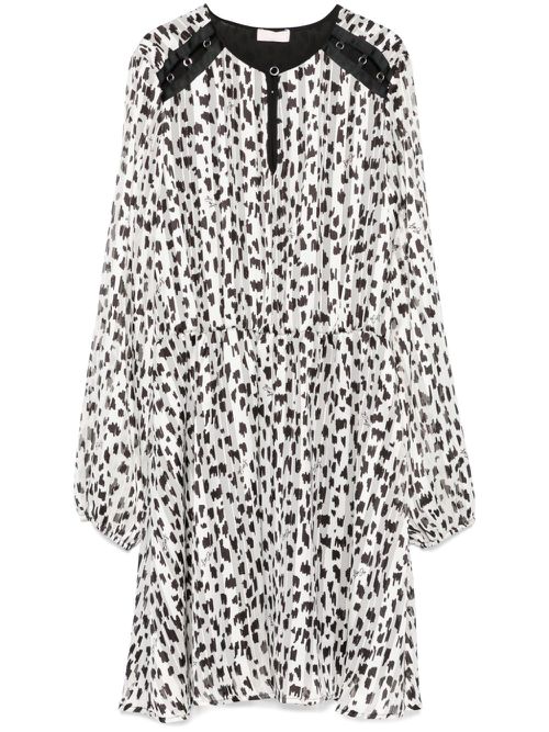 Abstract-print dress - White