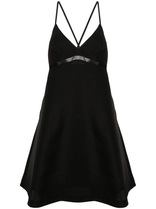 Faille flared midi dress - Black