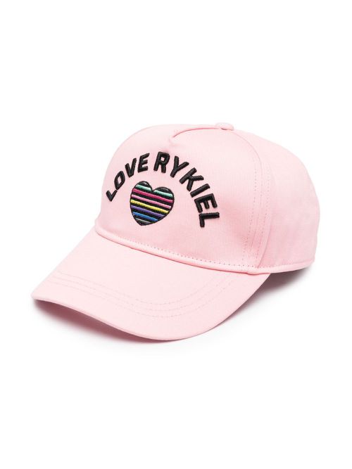 Embroidered-logo cotton cap - Pink