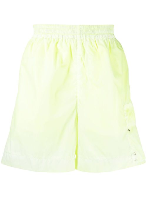 Eyelet-detail straight-leg shorts - Yellow