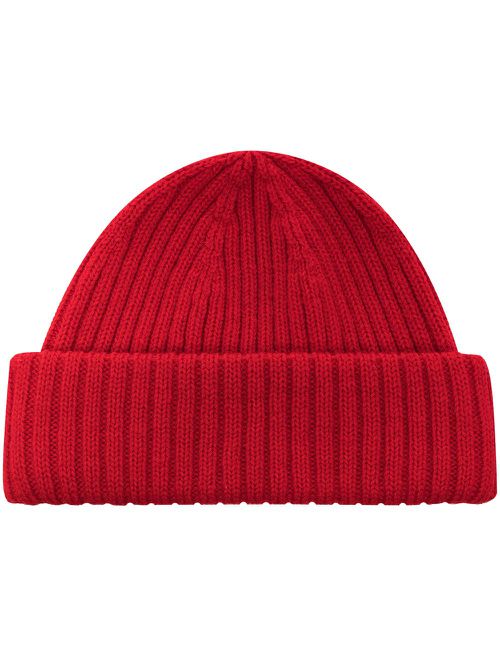 Chunky-knit wool beanie - Red