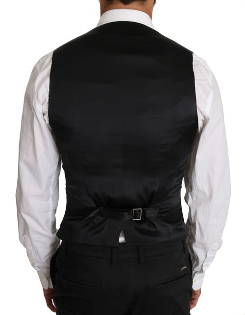 Virgin Wool Double-Breasted Vest — Gray