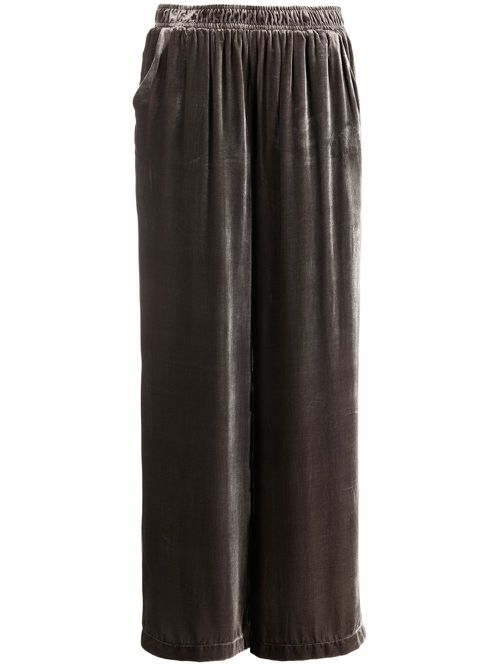 Wide leg velvet trousers - Grey