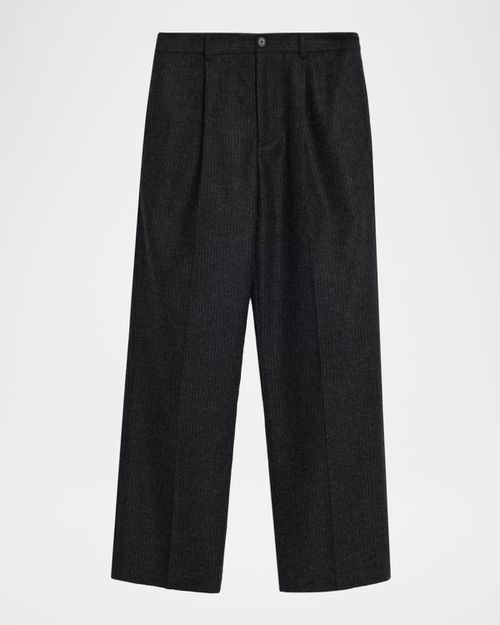 Men's Pinstripe Wide Leg Trousers