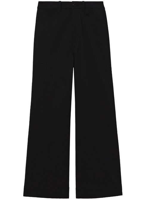 High-waisted cropped trousers - Black