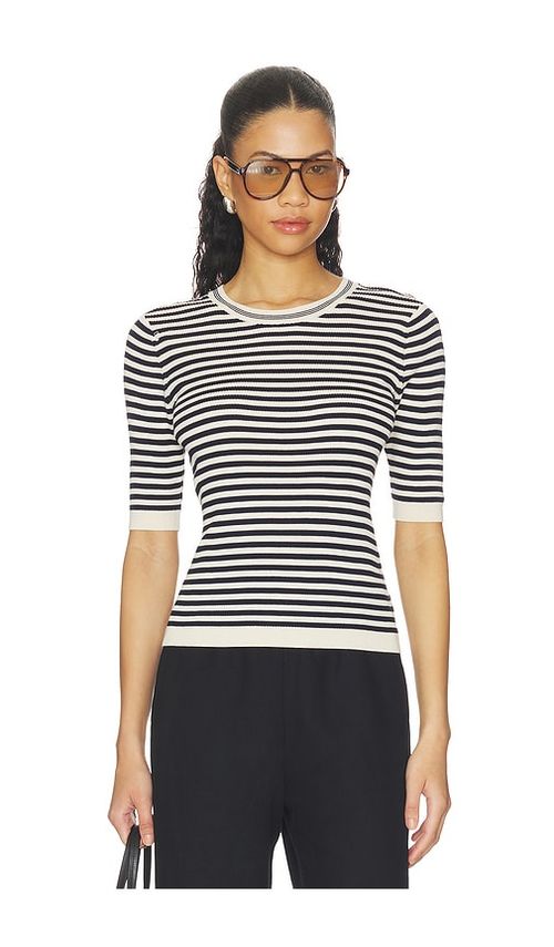 FRAME The Cruise Sweater in Black,White. - S also in XS