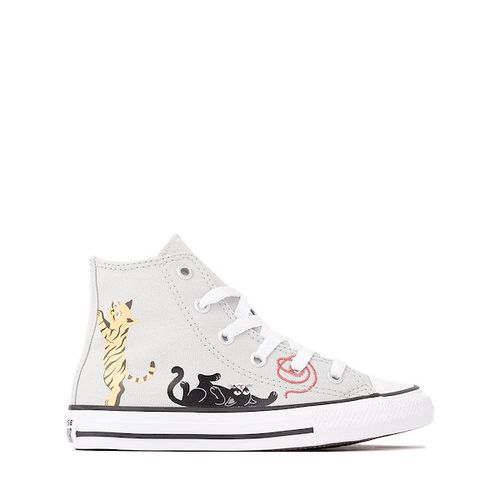 Converse Chuck Taylor All Star Pet Pack High-Top Sneaker - Little Kid - Rainwashed Grey / Cat