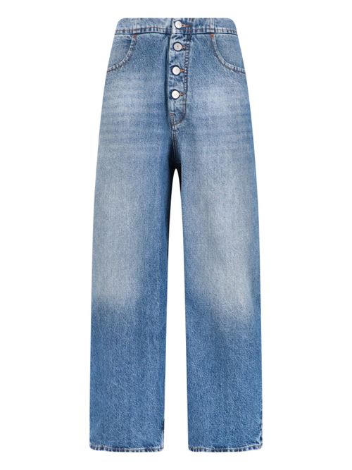 MM6-Style Cotton Denim Jeans with Contrast Pocket Lining