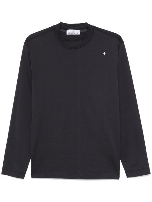 Logo-embroidered T-shirt - Blue