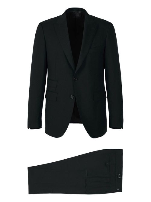 Two-button flap-pocket suit - Black
