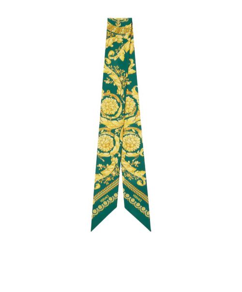 Barocco-Printed Skinny Cut Scarf Tie