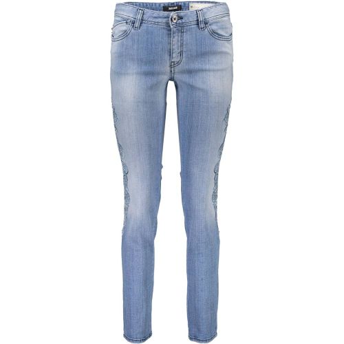 Embroidered Cotton Jeans — Blue