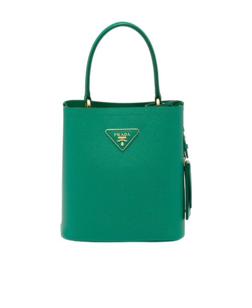 Small Saffiano Leather Prada Panier Bag